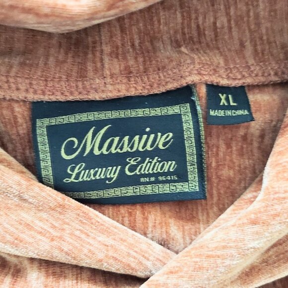 Massive Luxury Edition Men’s XL Pullover Hoodie Soft Velour Streetwear Shirt - Picture 7 of 8